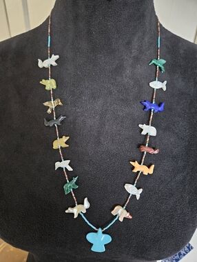 Beautiful little Native American Fetish Animal Necklace